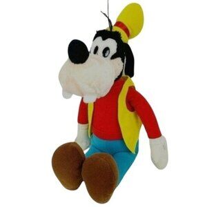 Vintage Applause Disney Goofy 18 inch Plush Dog Yellow Vest Stuffed Animal Toy